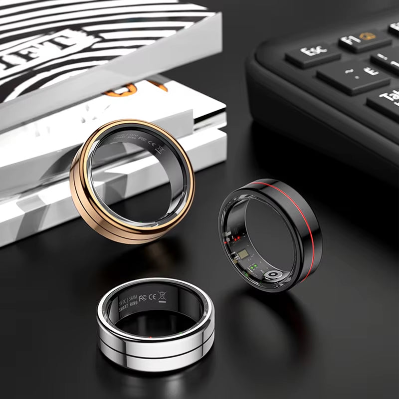 R04 Smart Ring Multifunction 5ATM Waterproof Ring Health Manager Sleep Monitor Heart Rate Blood Oxygen Monitoring for Men Women